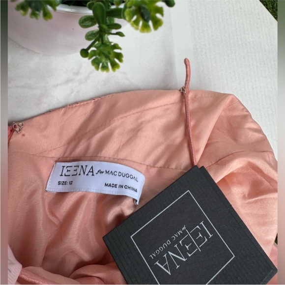 IEENA 1 FOR MAC DUGGAL Pleated Rose Gold Maxi Dresss size 12 women NWT $398 - Picture 10 of 11